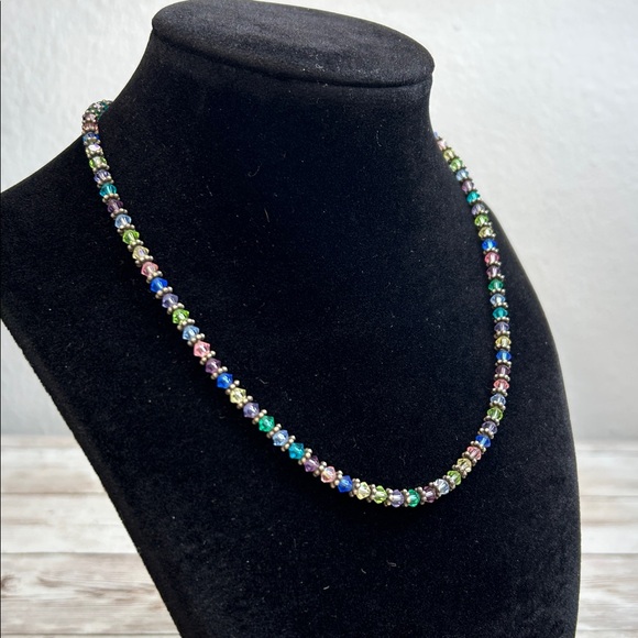 Multicolor crystal Beaded Necklace - Picture 3 of 7